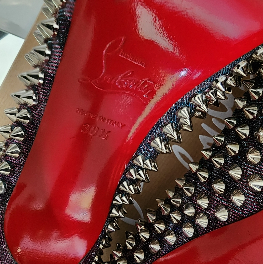 Christian Louboutin Purple Spiked Heels - Picture 8 of 17
